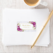 フローラエレガントヴィンテージパンジーパープルマーブルラベル ラベル (インサイチュ)