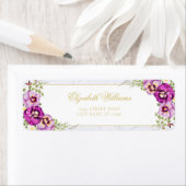 フローラエレガントヴィンテージパープルシック大理石パンジー ラベル (インサイチュ)