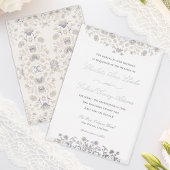 フローラエレガントヴィンテージビクトリアンフォイル招待状 箔招待状