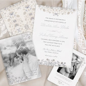 フローラエレガントヴィンテージビクトリアンフォイル招待状 箔招待状