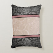 フローラエレガントヴィンテージピンクとグレーダマスク アクセントクッション (正面(垂直))