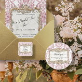 フローラエレガントヴィンテージピンクnホワイト金ゴールドありがとう ラウンドシール