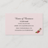 フローラエレガントヴィンテージフレームピンクのバラと名前 名刺 (裏面)