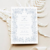 フローラエレガントヴィンテージフレーム結婚式の日付の保存 招待状