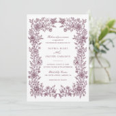 フローラエレガントヴィンテージフレーム結婚式招待状 招待状 (スタンド正面)