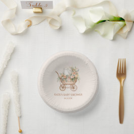 フローラエレガントヴィンテージベビーキャリッジベビーシャワー ペーパーボウル