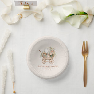 フローラエレガントヴィンテージベビーキャリッジベビーシャワー ペーパーボウル