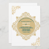 フローラエレガントヴィンテージベージュニュートラル結婚ズ 招待状 (正面/裏面)