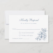 フローラエレガントヴィンテージボタニカルウェディングRSVP 招待状 (正面)