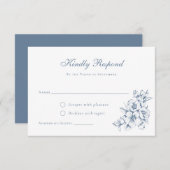 フローラエレガントヴィンテージボタニカルウェディングRSVP 招待状 (正面/裏面)