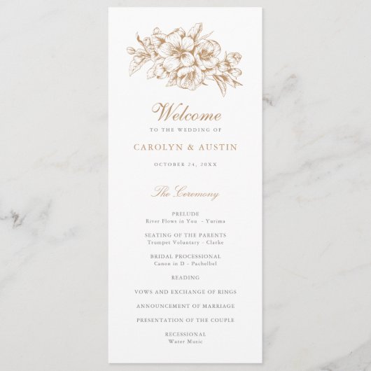 フローラエレガントヴィンテージボタニカルブルー結婚ズ プログラム (正面)