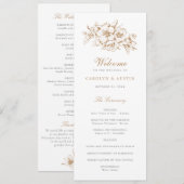 フローラエレガントヴィンテージボタニカルブルー結婚ズ プログラム (正面/裏面)