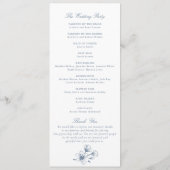 フローラエレガントヴィンテージボタニカルブルー結婚ズ プログラム (裏面)