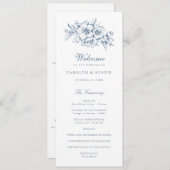 フローラエレガントヴィンテージボタニカルブルー結婚ズ プログラム (正面/裏面)