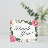 フローラエレガントヴィンテージボタニカル誕生日 サンキューカード (スタンド正面)