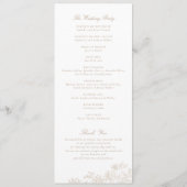 フローラエレガントヴィンテージレースベージュ結婚式 プログラム (裏面)
