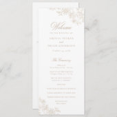 フローラエレガントヴィンテージレースベージュ結婚式 プログラム (正面/裏面)