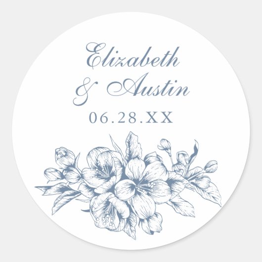 フローラエレガントヴィンテージ結婚の封筒 ラウンドシール (正面)