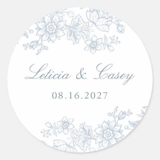 フローラエレガントヴィンテージ結婚式 ラウンドシール (正面)