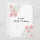 フローラエレガントー春レッドチューリップ60誕生日 招待状 (裏面)