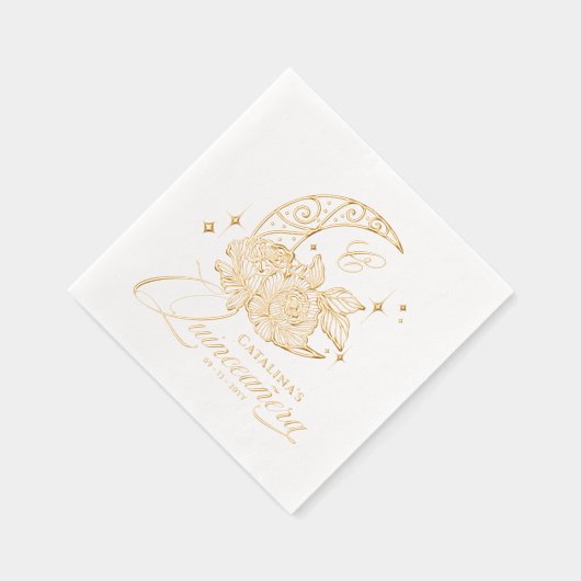 フローラエレガント三日月モノグラムキンセアニェラ 箔ナプキン (右)