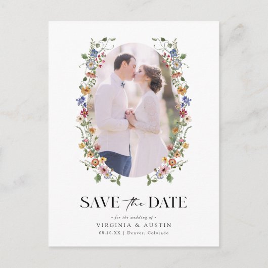 フローラエレガント保存日付 ポストカード (正面)