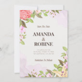 フローラエレガント保存日付 招待状 (正面)