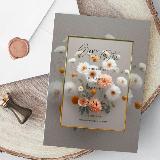 フローラエレガント保存日付 – 結婚式招待状 サンキューカード