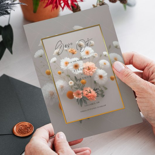 フローラエレガント保存日付 – 結婚式招待状 サンキューカード