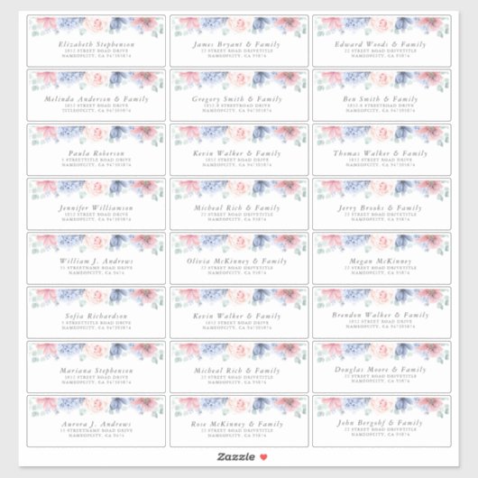 フローラエレガント個別ゲスト住所 シール (シート)