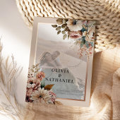 フローラエレガント写真の結婚式の日付の保存 箔招待状