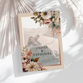 フローラエレガント写真の結婚式の日付の保存 箔招待状