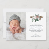 フローラエレガント写真バプテスマありがとう カード (裏面)