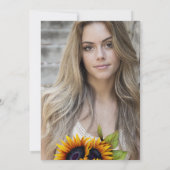 フローラエレガント写真素朴な卒業パーティー 招待状 (裏面)