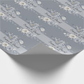 フローラエレガント冬のウェディングパープル ラッピングペーパー (角)