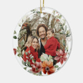 フローラエレガント初の家族のクリスマス写真 セラミックオーナメント (左)