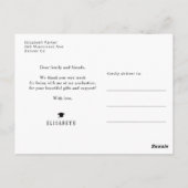 フローラエレガント卒業写真感謝してい卒業生 ポストカード (裏面)