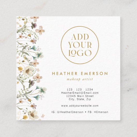 フローラエレガント名刺 スクエア名刺 (裏面)