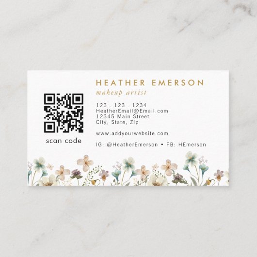 フローラエレガント名刺 名刺 (裏面)