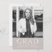 フローラエレガント型TAUPE写真卒業パーティー 招待状 (正面)