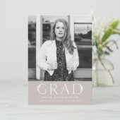 フローラエレガント型TAUPE写真卒業パーティー 招待状 (スタンド正面)