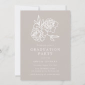 フローラエレガント型TAUPE写真卒業パーティー 招待状 (裏面)