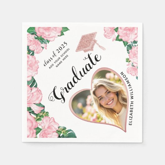 フローラエレガント大学院写真2025年卒業 スタンダードカクテルナプキン (正面)