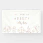 フローラエレガント女の子の誕生日パーティー 横断幕 (横)