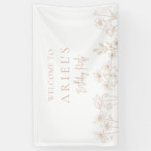 フローラエレガント女の子の誕生日パーティー 横断幕 (縦)