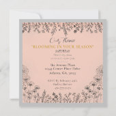 フローラエレガント女子デイヒストリーお祝いピンク 招待状 (裏面)