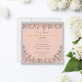 フローラエレガント女子デイヒストリーお祝いピンク 招待状