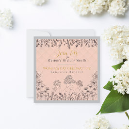 フローラエレガント女子デイヒストリーお祝いピンク 招待状