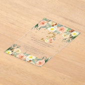 フローラエレガント女子3歳の誕生日 アクリル招待状 (レイダウン)