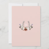 フローラエレガント女性のカーボーイワイルドウェスタンブライダルシャワー 招待状 (裏面)